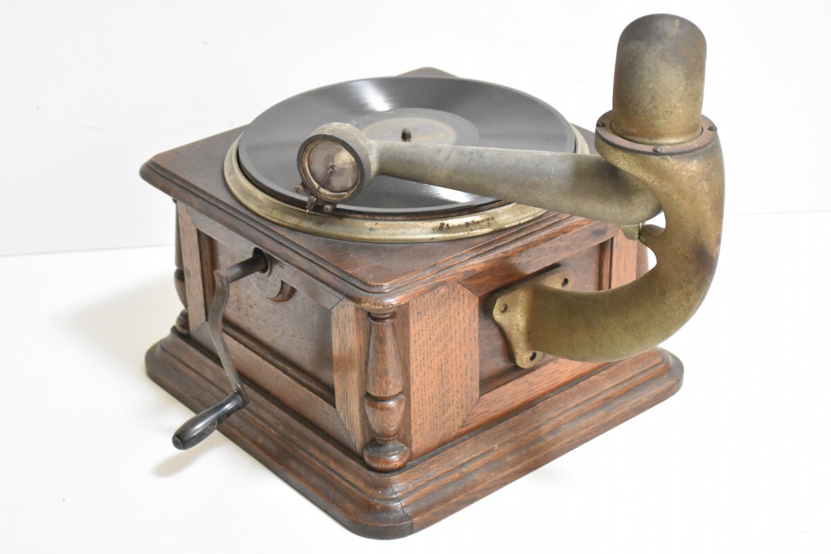 動作品 The COLUMBIA DISC GRAPHOPHONE 卓上 蓄音機 ラッパ付 動作品 The COLUMBIA DISC GRAPHOPHONE 卓上 蓄音機 ラッパ付