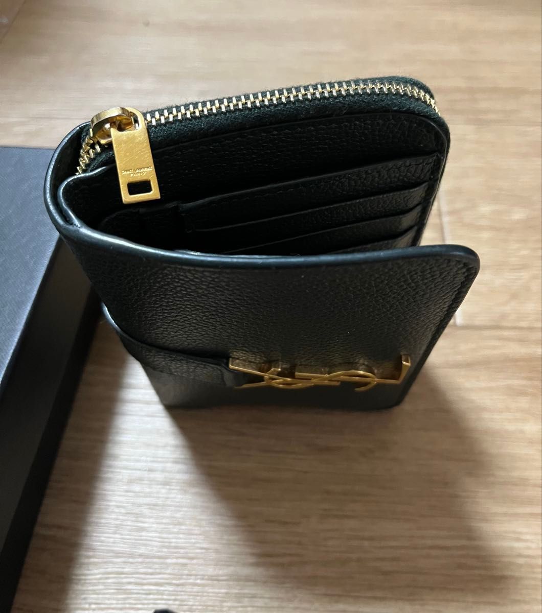 SAINT LAURENT サンローラン 財布 二つ折り ダークグリーン 緑 SAINT LAURENT サンローラン 財布 二つ折り ダークグリーン 緑