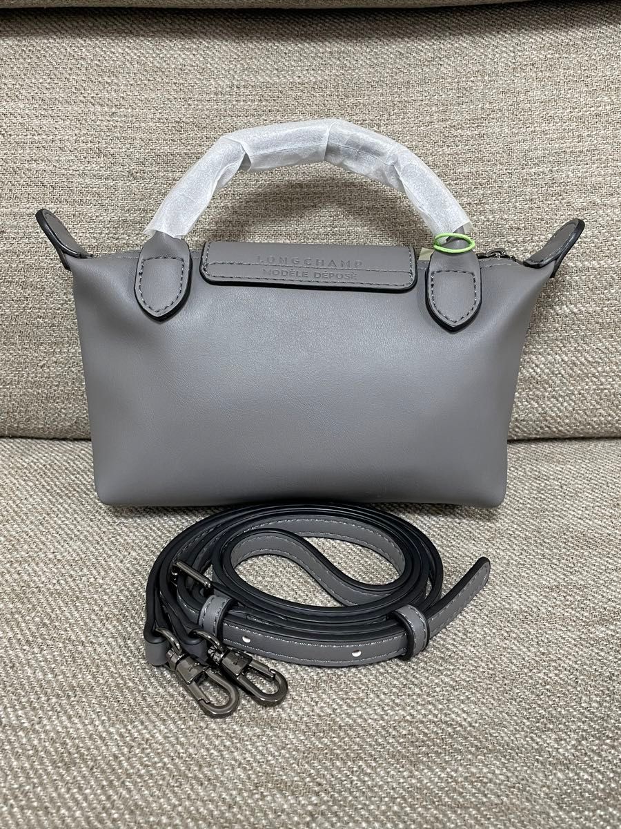 ロンシャン ショルダーバッグ レザー XS ミニバッグ グレー ロンシャン ショルダーバッグ レザー XS ミニバッグ グレー