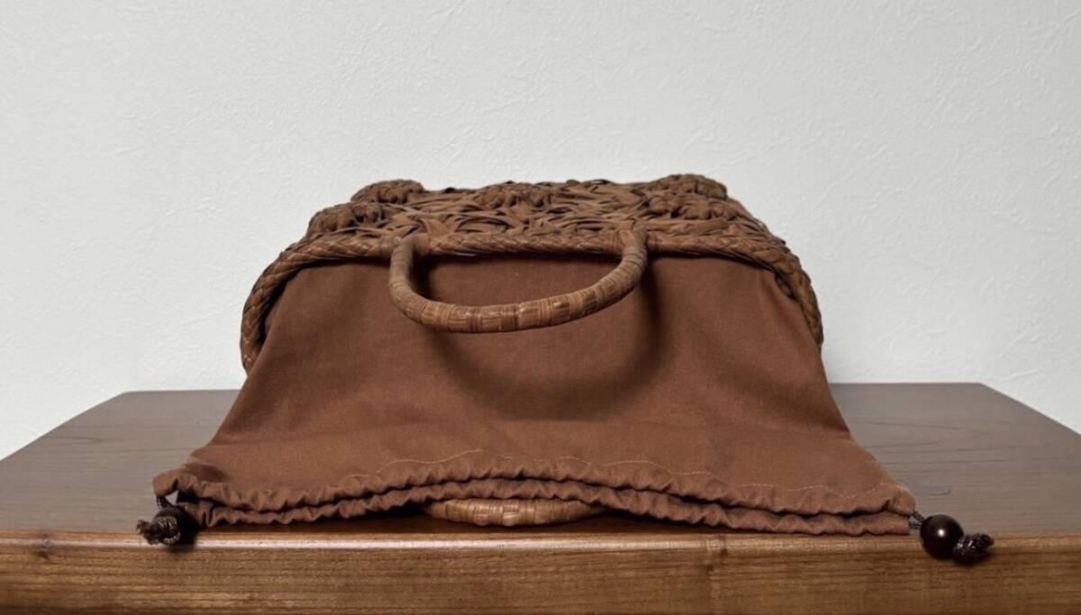 新入荷 新品 長野産 職人手編み 乱れに六角花編み 山葡萄バッグ 新入荷 新品 長野産 職人手編み 乱れに六角花編み 山葡萄バッグ