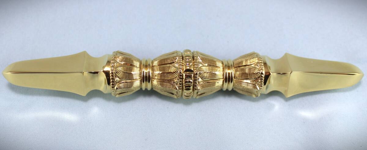 独鈷杵☆真鍮製☆大々型☆163mm☆磨き仕上げ☆蓮華 独鈷杵☆真鍮製☆大々型☆163mm☆磨き仕上げ☆蓮華