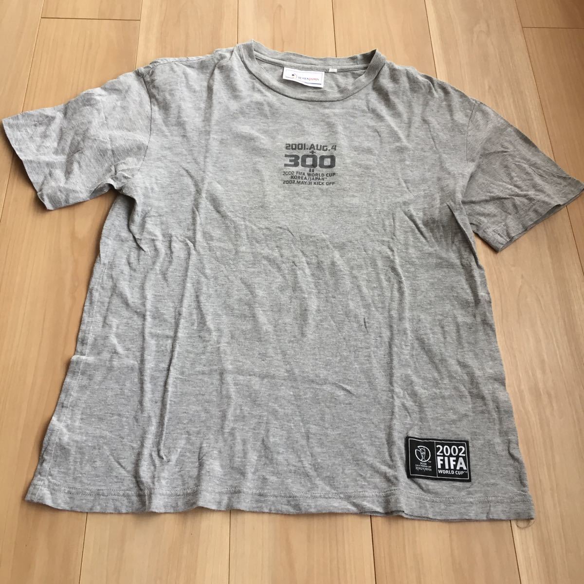 半袖Tシャツ グレー サッカー 2002 FIFA WORLD CUP 綿100% Mサイズ 美品_画像1