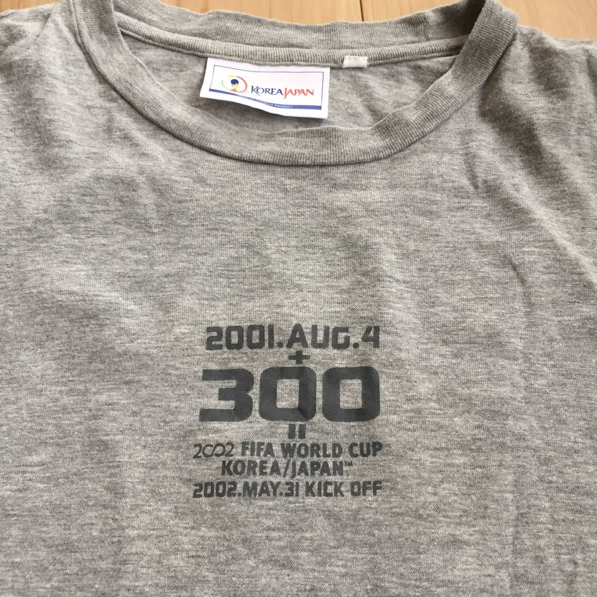半袖Tシャツ グレー サッカー 2002 FIFA WORLD CUP 綿100% Mサイズ 美品_画像2