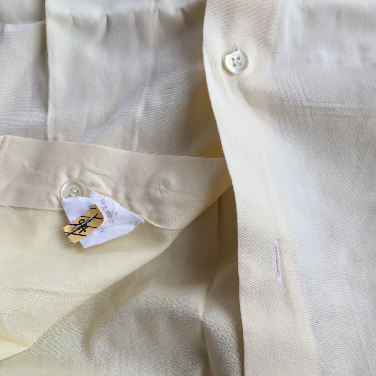 Paul Stuart ポールスチュアート 半袖 シャツ 黄色 クリーニング済 Mサイズ 綿100% シンプル メンズ_画像9