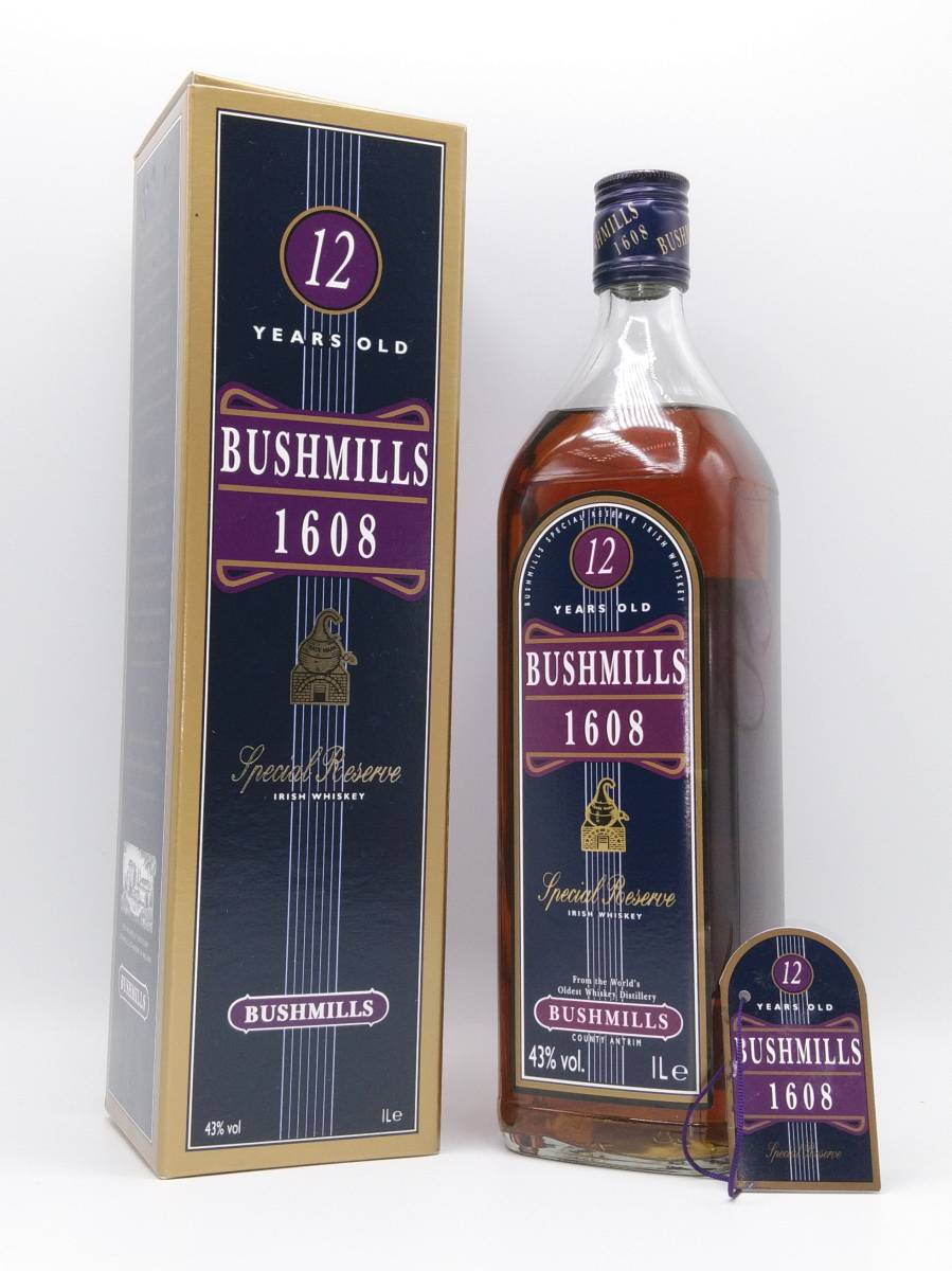 [Бесплатная доставка по всей стране] Bushmills 1608 Специальный резерв 12 лет Ириски 43 градуса 1000 мл