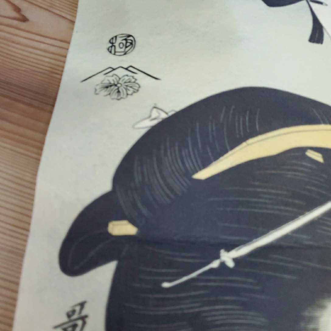 浮世絵 美人画 役者絵 江戸 喜多川歌麿 カレンダー 81年 昭和レトロ 大判 _画像5