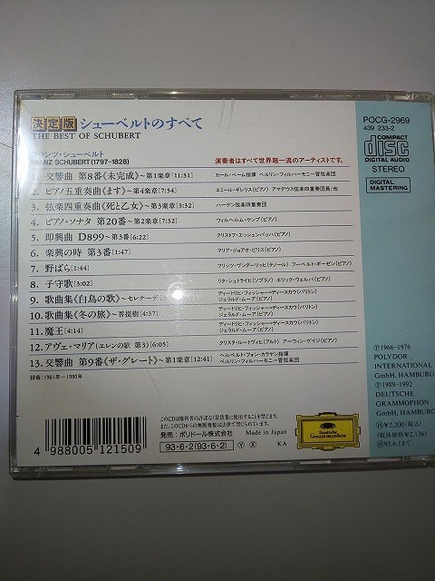 【CD】 セル品 THE BEST OF SCHUBERT シューベルトのすべて_画像2