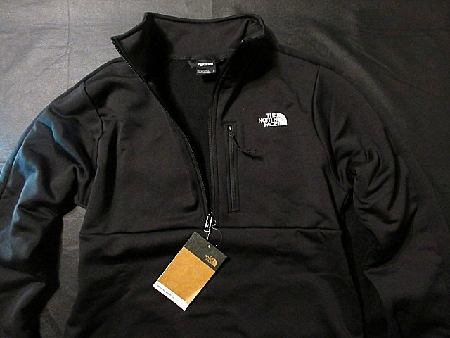 本物正規◆ノースフェイス◆高機能ハーフジップ スウェット裏フリース■L■NEW PIONEER PEAK■黒■新品 アメリカ限定/吸湿速乾/JK3