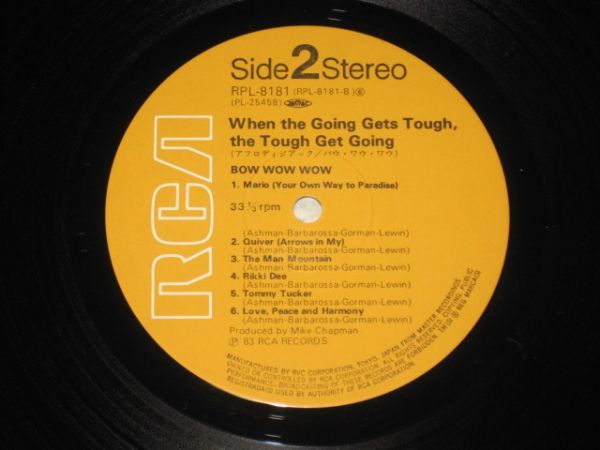 Bow Wow Wow - When The Going Gets Tough, The Tough Get Going /RPL-8181/帯付/国内盤LPレコード_画像6