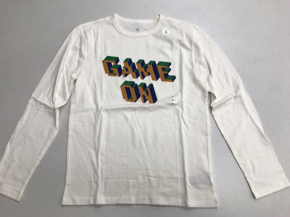 ■ＧＡＰ■新品■160■ギャップ■白■ロンＴ■かっこいいデザイン■2-1_画像1