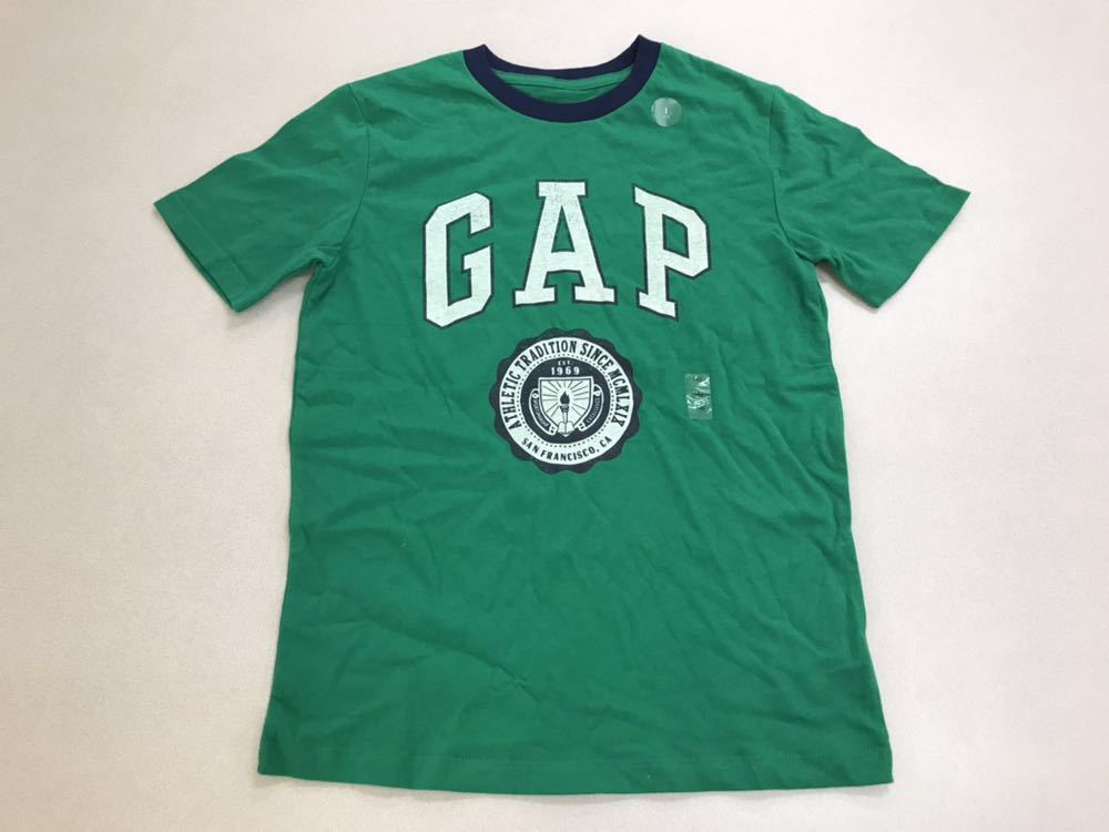 #GAP# new goods #140# Gap # green X navy # Logo # T-shirt #USA appear design # emblem . print #GAP Logo #2-2
