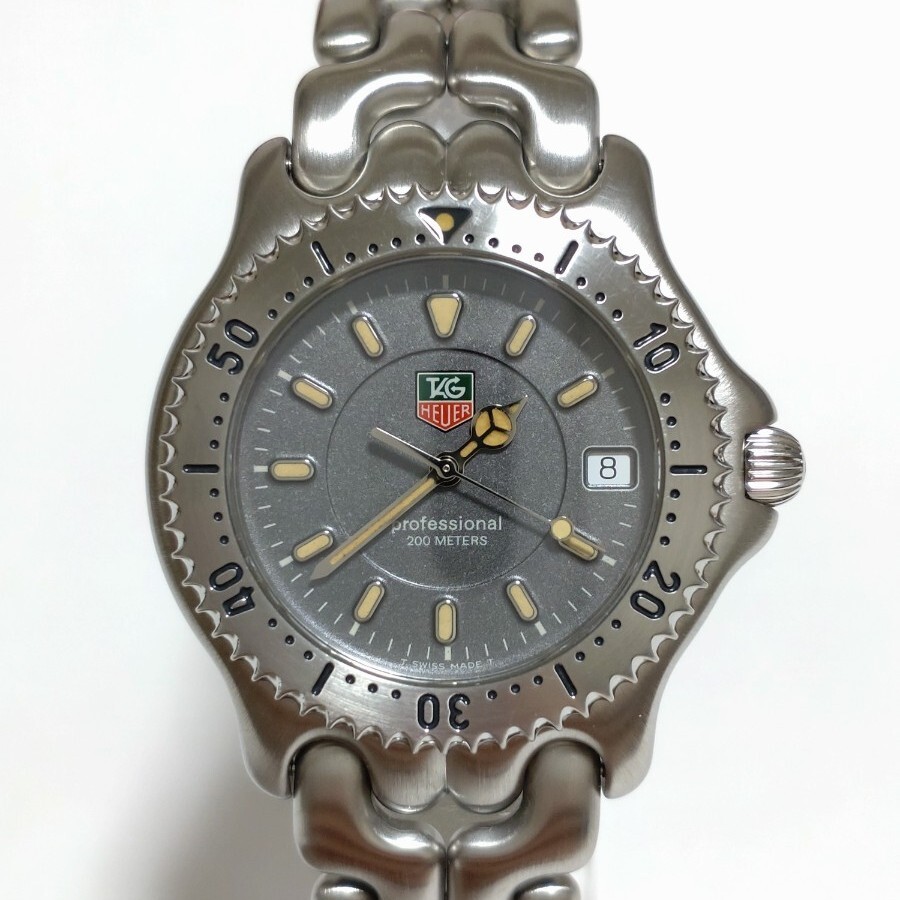 1円【稼働品】電池交換済み TAG HEUER S/el タグホイヤー セル WG1113‐KO メンズ ジェンツ サイズ クオーツ シルバー グレー文字盤