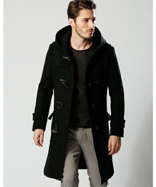 wjk fine wool duffle ... шерсть ...  полный  пальто   черный  S размер    товар хорошо продается  