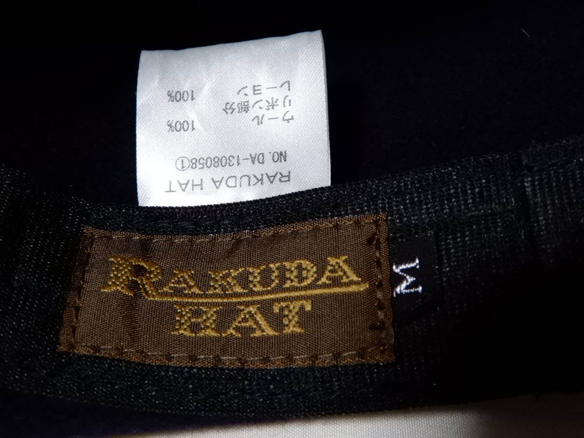 RAKUDA HAT：ラクダハット♪ウール100％：紺色：中折れ帽＊サイズM：日本製_画像9