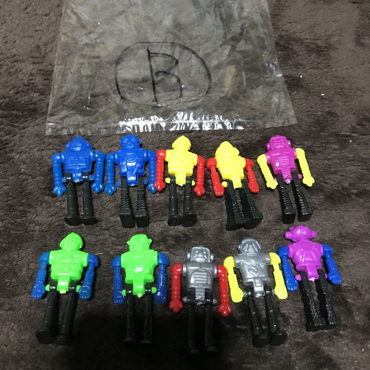  prompt decision free shipping B new goods rare Showa Retro that time thing mini figure extraterrestrial robot Pachi Glyco. extra? Cosmos? 10 piece 