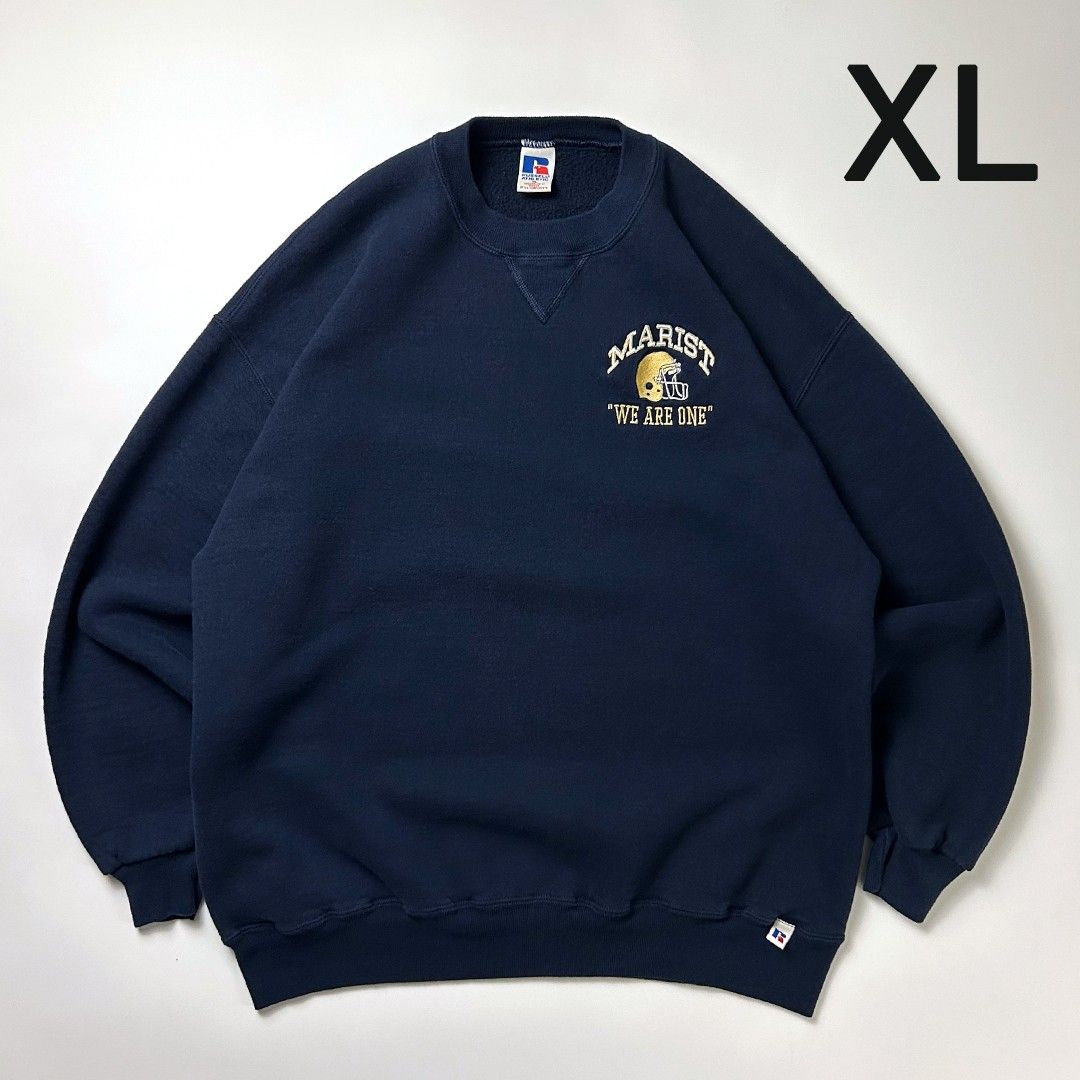 ラッセルアスレチック スウェット XL ネイビー 前V 刺繍 ラッセルアスレチック スウェット XL ネイビー 前V 刺繍