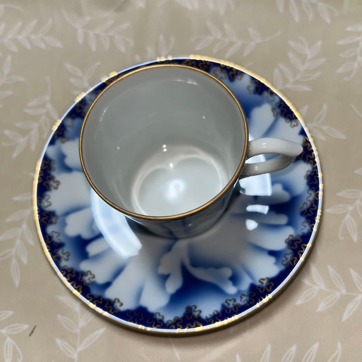 深川製磁 牡丹金ミル デミタス カップ&ソーサー 花柄 金彩 深川製磁 牡丹金ミル デミタス カップ&ソーサー 花柄 金彩