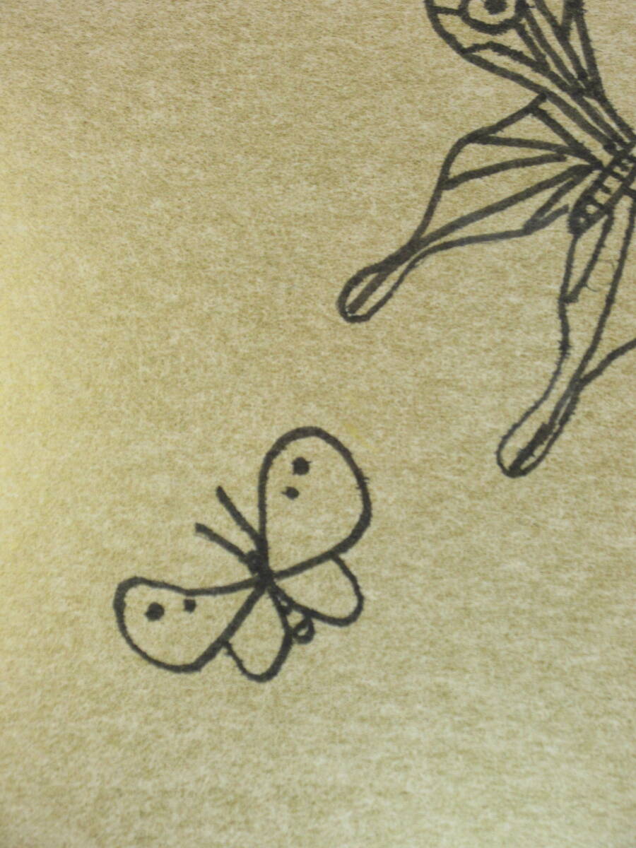模写 / 山下清 手描きペン画「蝶」色紙 / 表面・サイン・落款 模写 / 山下清 手描きペン画「蝶」色紙 / 表面・サイン・落款