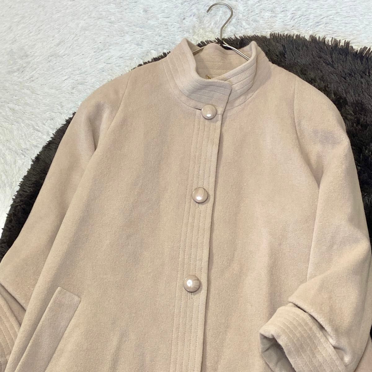 美品】マディソン MADUSON アンゴラ Aライン ロング コート 美品】マディソン MADUSON アンゴラ Aライン ロング コート