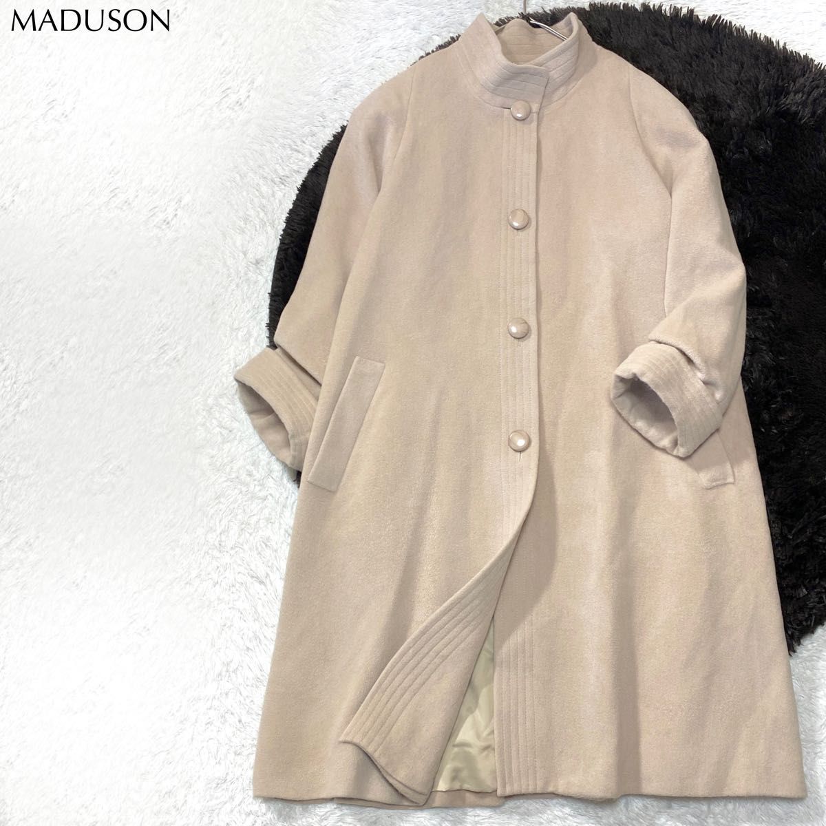 美品】マディソン MADUSON アンゴラ Aライン ロング コート 美品】マディソン MADUSON アンゴラ Aライン ロング コート