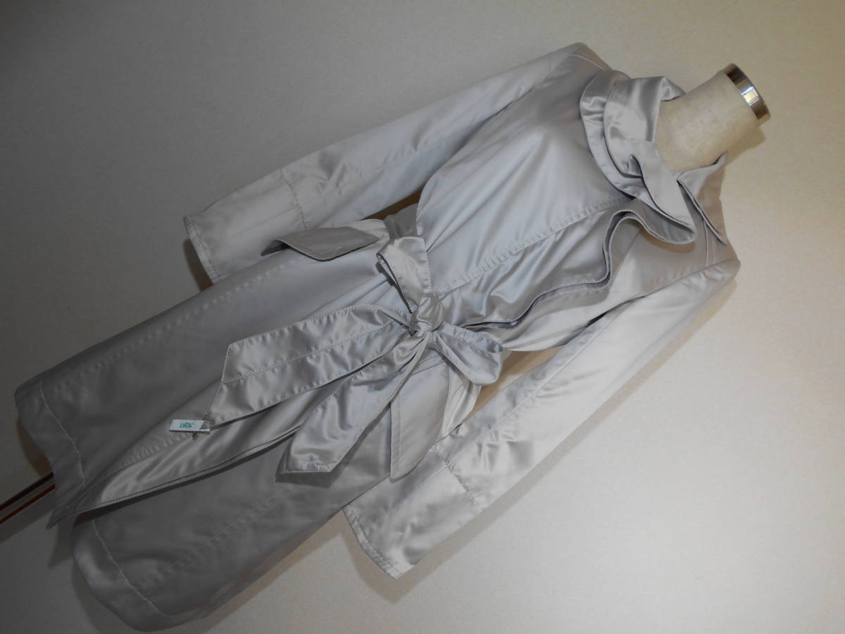 K834 beautiful goods!# Citrus Notes * light gray ju satin * frill collar coat #36