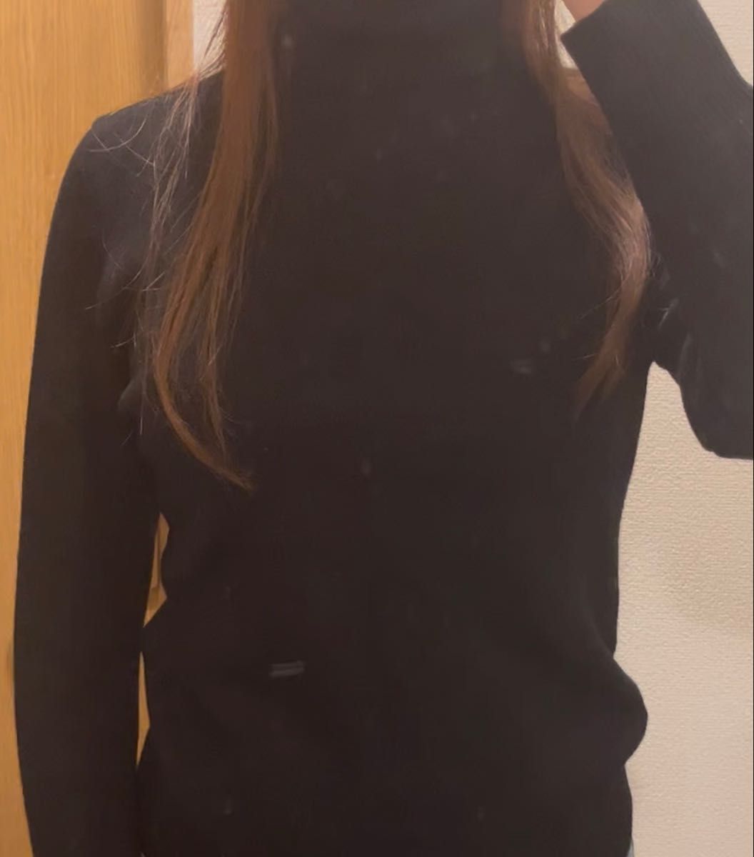タートルネック 長袖 タートルネックニット ハイネック セーター 裏起毛 もこもこ ふわふわ 防寒 おしゃれ 黒 ブラック
