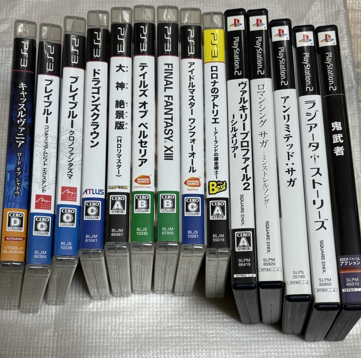 [ジャンク] PS3 9本+ PS2 5本　ソフト セット　+おまけ 空箱一つ　＊ テイルズ 大神 ドラゴンズクラウン FF など　動作未確認