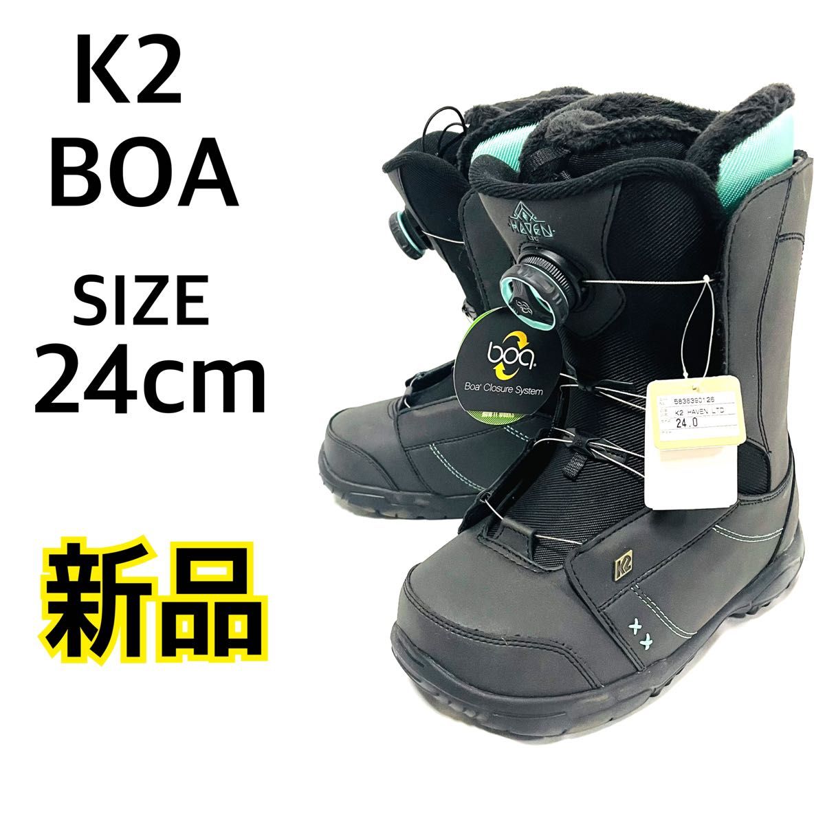 気質アップ K2 新品 お正月目玉商品】 スノーボードブーツ 黒×緑|Yahoo!フリマ(旧PayPayフリマ) boa 24cm スノーボード