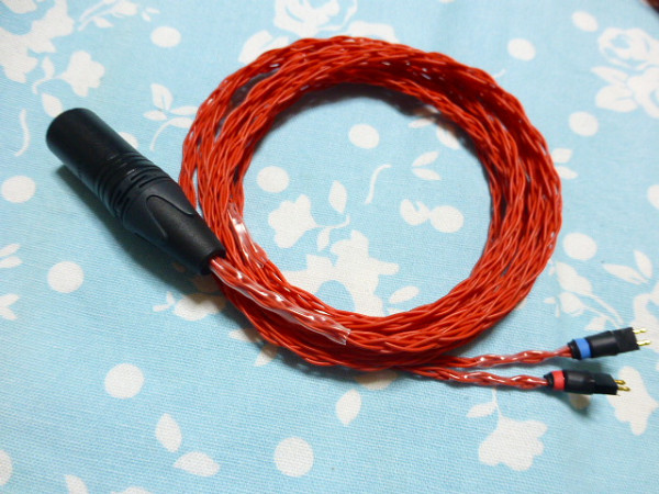 FOSTEX TH900 mk2 TH610 TH909 用 ケーブル MOGAMI 2944 八芯 ブレイド編み込み XLR コネクタ 4ピン 200cm 長め (カスタム対応可能) 赤色 その他