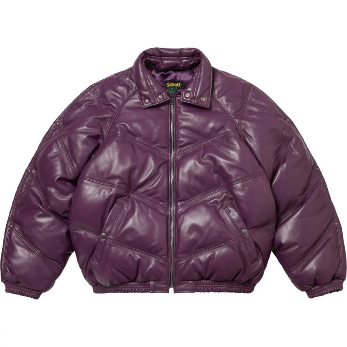 最安値 定価以下】Supreme/Schott Chevron Leather Down Puffer 最安値 定価以下】Supreme/Schott Chevron Leather Down Puffer