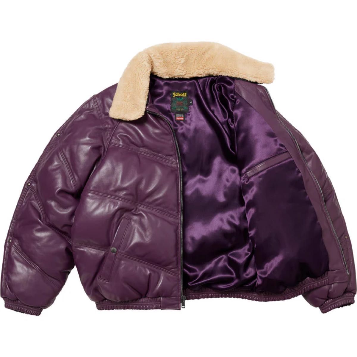 最安値 定価以下】Supreme/Schott Chevron Leather Down Puffer 最安値 定価以下】Supreme/Schott Chevron Leather Down Puffer
