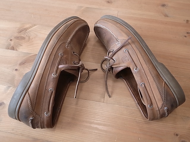 SPERRY TOP SIDERs Perry top rhinoceros da- leather shoes deck shoes leather shoes tea 12M approximately 30.