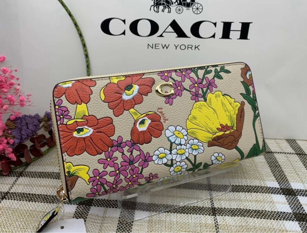COACH 財布 コーチ 長財布 フローラル プリント 花柄 ラウンド COACH 財布 コーチ 長財布 フローラル プリント 花柄 ラウンド