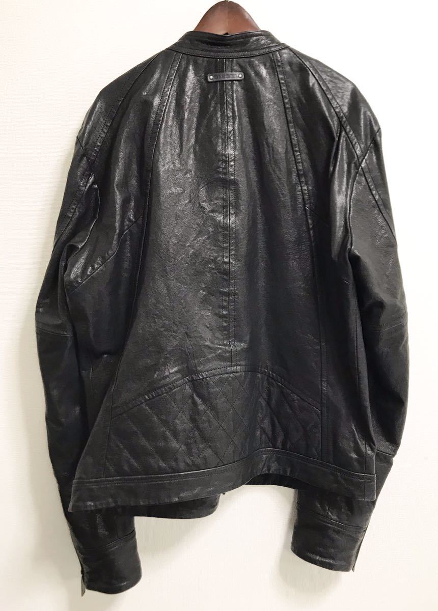 DIESEL ディーゼル》本革 羊革 フルジップ スタンドカラー シングル