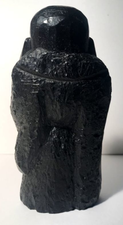 石炭彫刻　布袋様　14.5㎝　戦時中