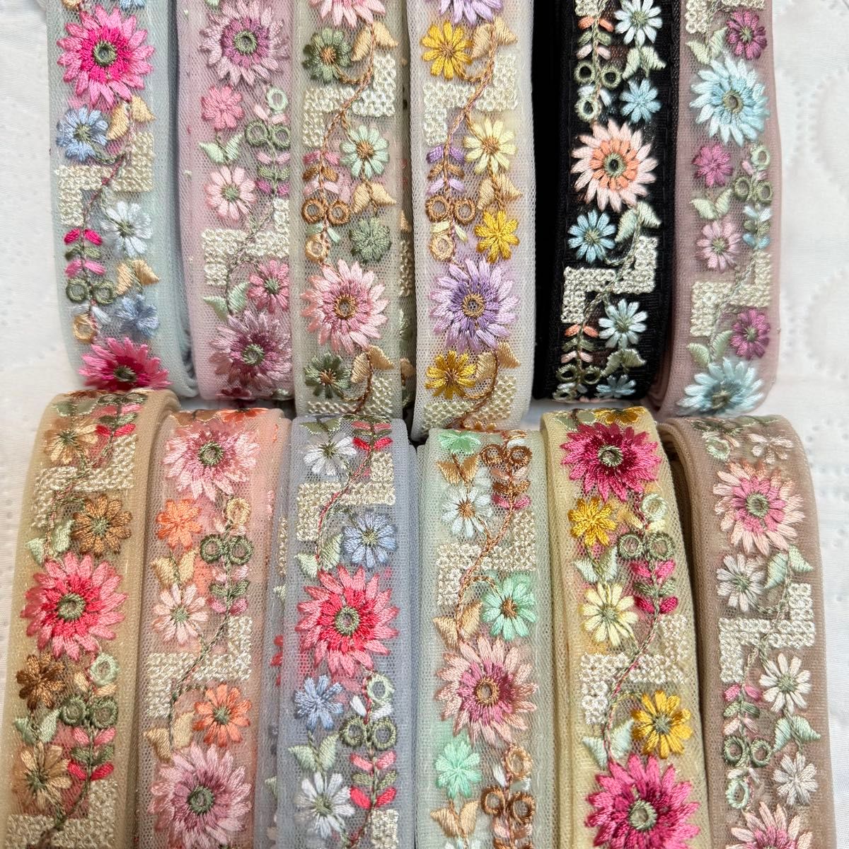 【2025年お買い得】インド刺繍リボン50㎝×22本