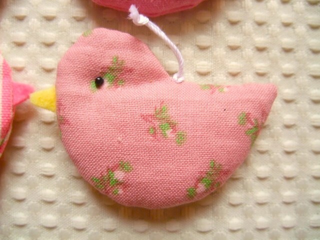 即決☆小鳥のオーナメント４個セット　ピンク　送料110円_画像3