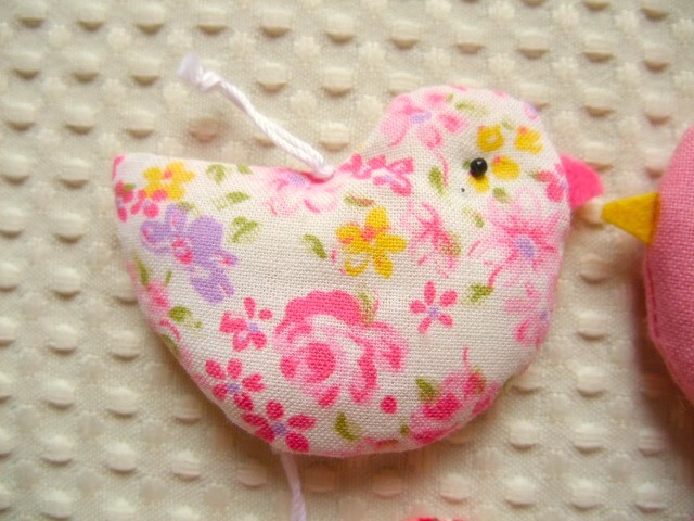 即決☆小鳥のオーナメント４個セット　ピンク　送料110円_画像4