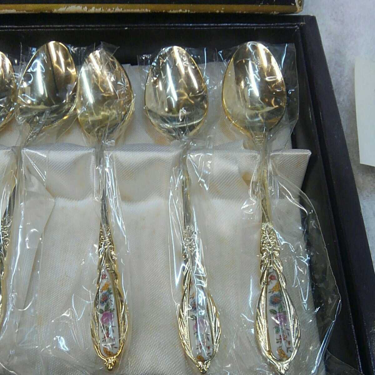 [ table wear ] L gong -doELDORADO spoon set gorgeous . customer guest coffee flower cutlery stainless steel gilding [20/01 E-1]