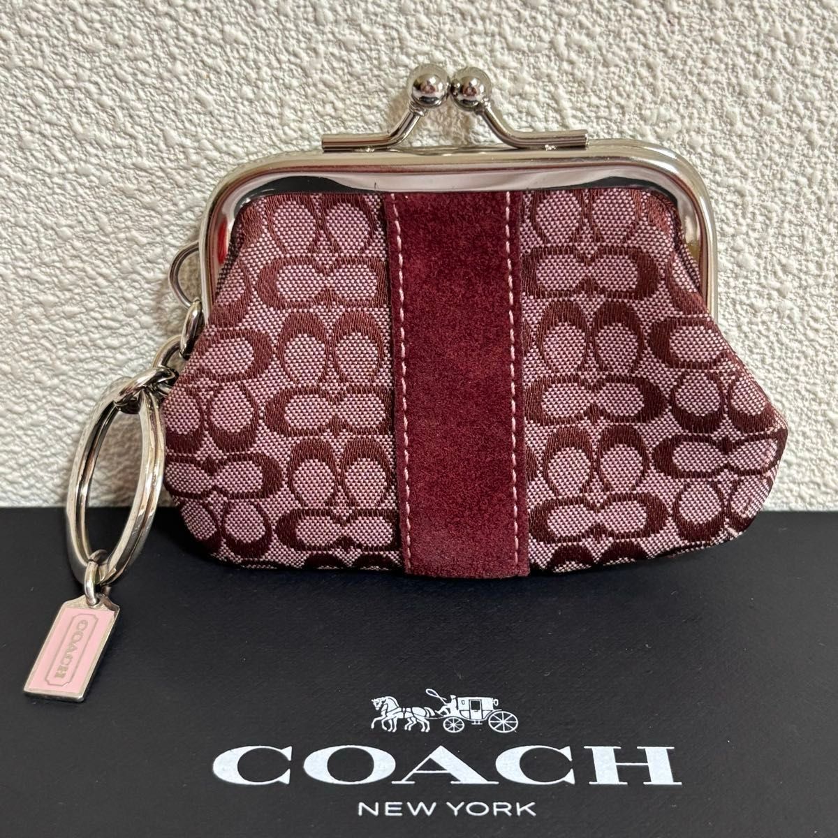 美品】coach コーチ がま口 キーホルダー 小銭入れ コインケース 美品】coach コーチ がま口 キーホルダー 小銭入れ コインケース