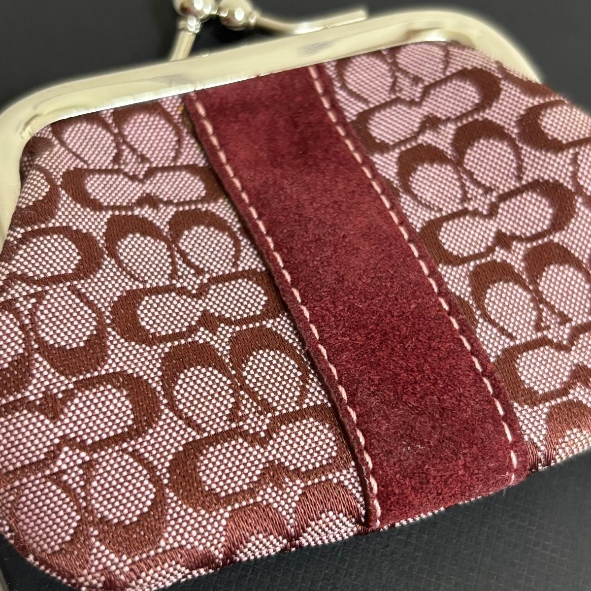 美品】coach コーチ がま口 キーホルダー 小銭入れ コインケース 美品】coach コーチ がま口 キーホルダー 小銭入れ コインケース