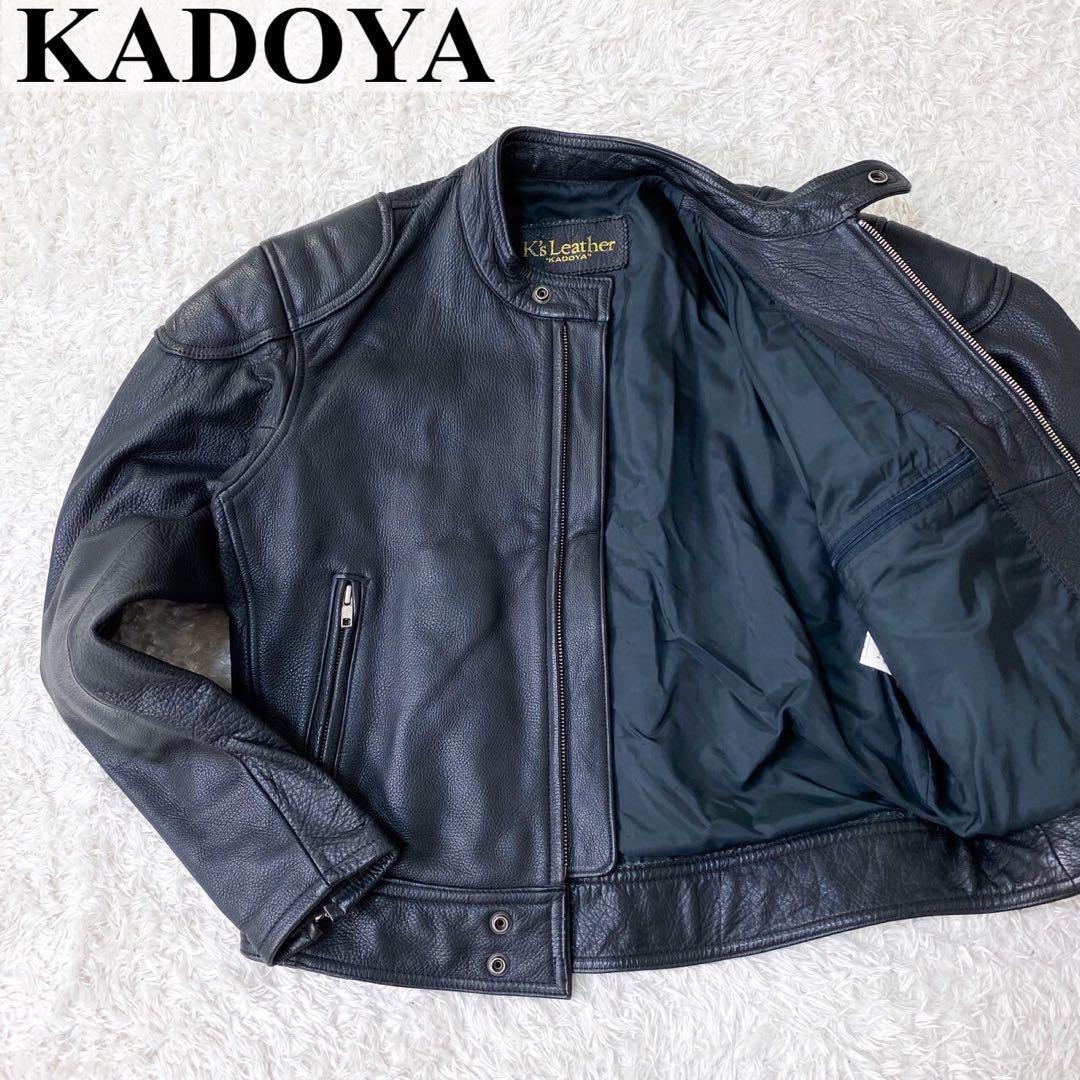 美品 カドヤ ライダースジャケット L 脊髄パッド レザー バイク 美品 カドヤ ライダースジャケット L 脊髄パッド レザー バイク