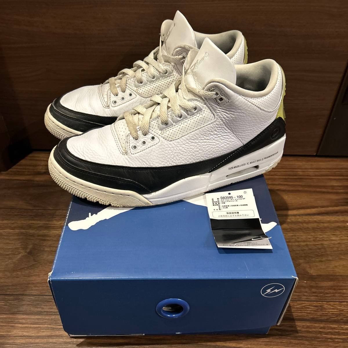 FRAGMENT × AIR JORDAN 3 "WHITE" DA3595-100 (ホワイト/ブラック/ホワイト)