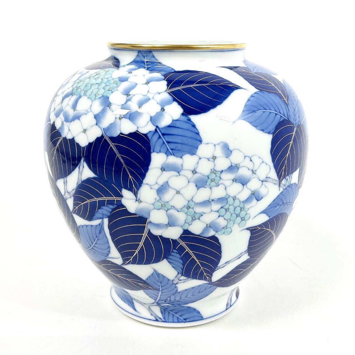 香蘭社 染錦紫陽花 花瓶 花入 高さ約20cm alp岩1228長(香蘭社 香蘭社 染錦紫陽花 花瓶 花入 高さ約20cm alp岩1228長(香蘭社