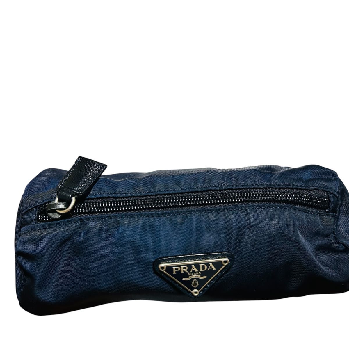 PRADA プラダ ポーチ テスート ナイロン 三角ロゴ ネイビー 小物 PRADA プラダ ポーチ テスート ナイロン 三角ロゴ ネイビー 小物