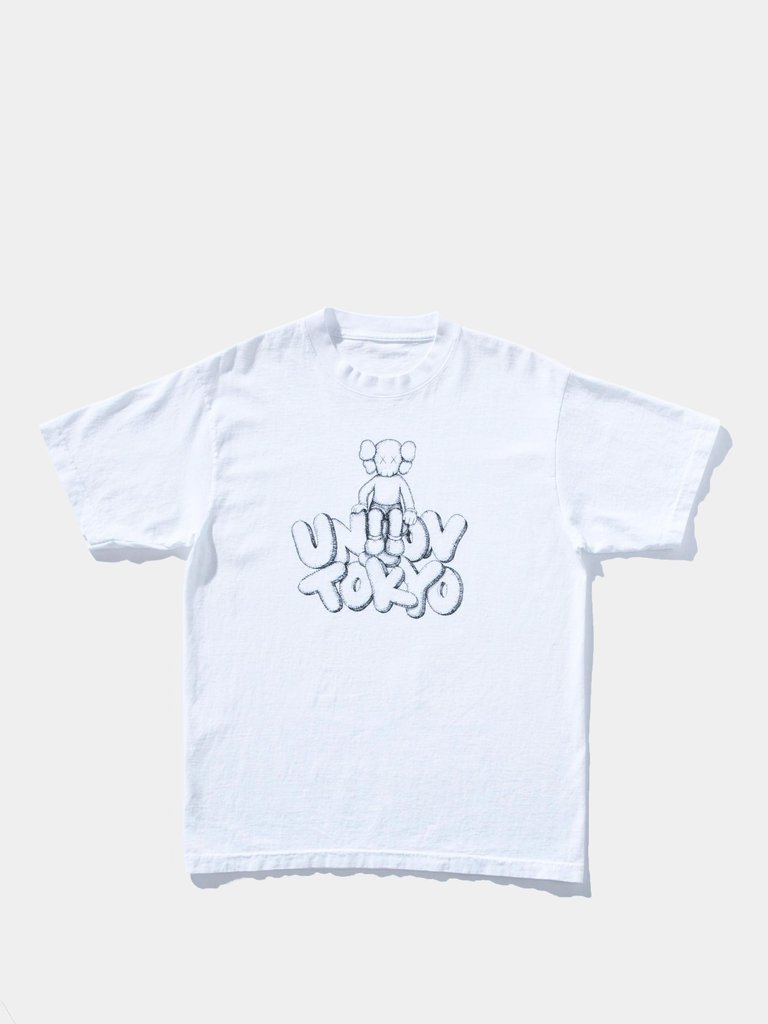 超ポイントアップ祭 Tokyo UNION T-Shirt SIZE:L / White - (KAWS) イラスト、キャラクター