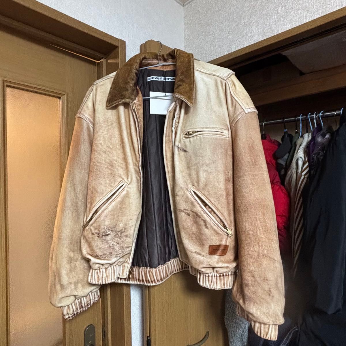 alexanderwang ベージュ ボンバージャケット トロンプルイユ alexanderwang ベージュ ボンバージャケット トロンプルイユ