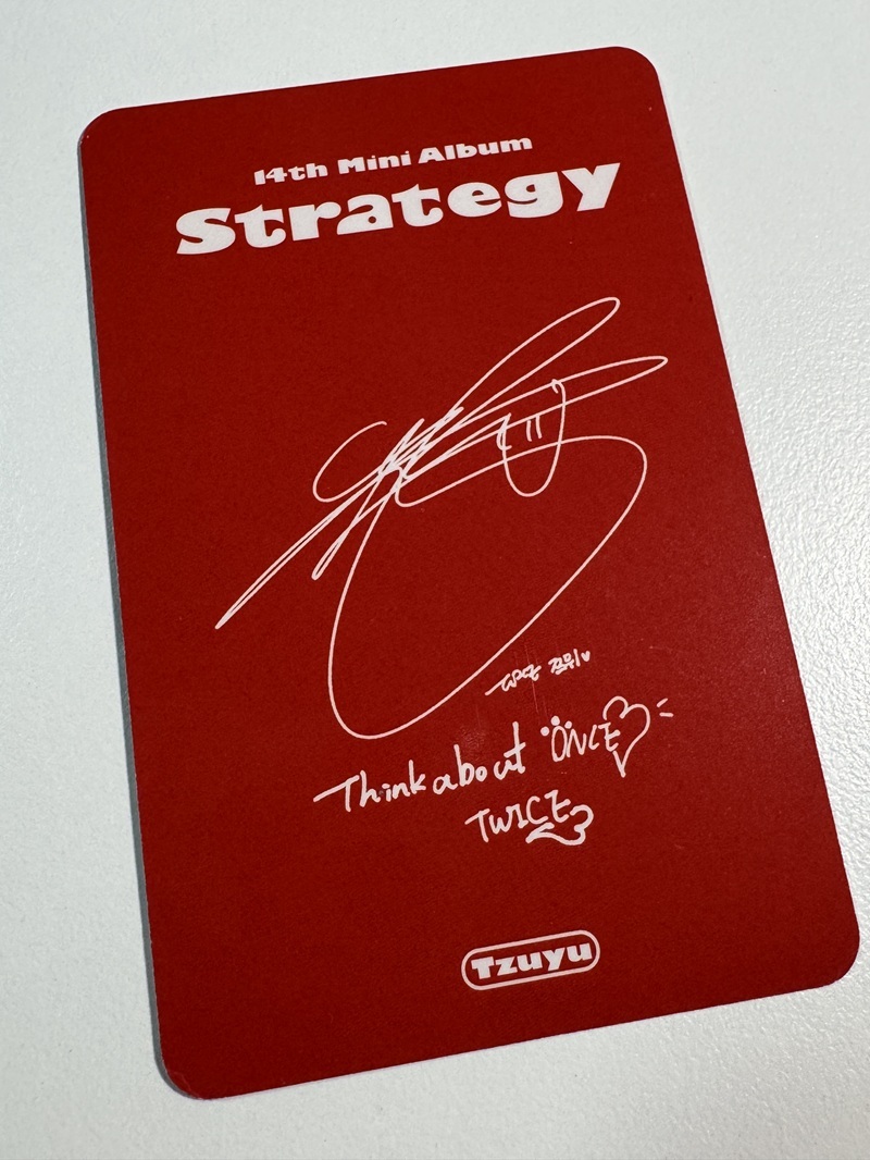 TWICE【ツウィ】直筆サイン入り☆strategy公式トレカ(サイン TWICE【ツウィ】直筆サイン入り☆strategy公式トレカ(サイン