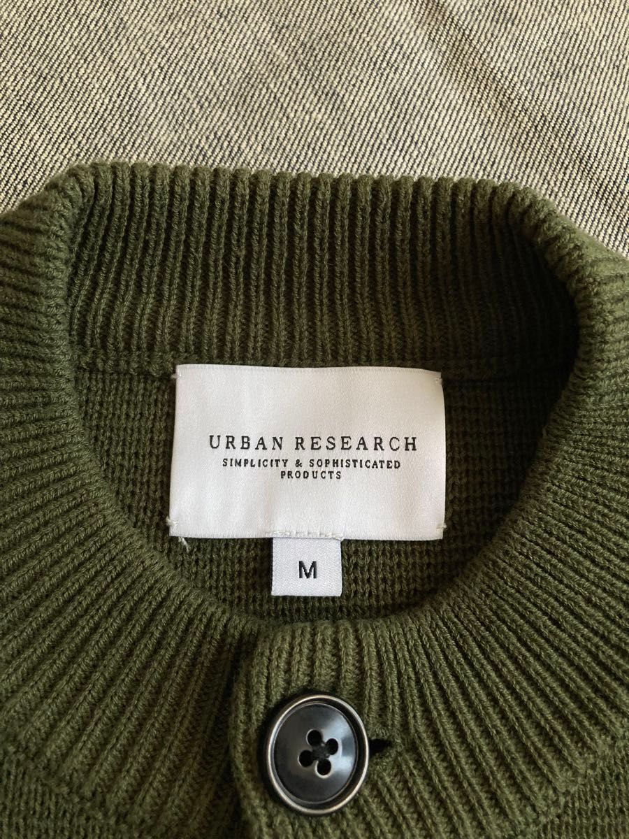 urban research ニットカーディガン セーター オリーブ カーキ アーバンリサーチ M トップス