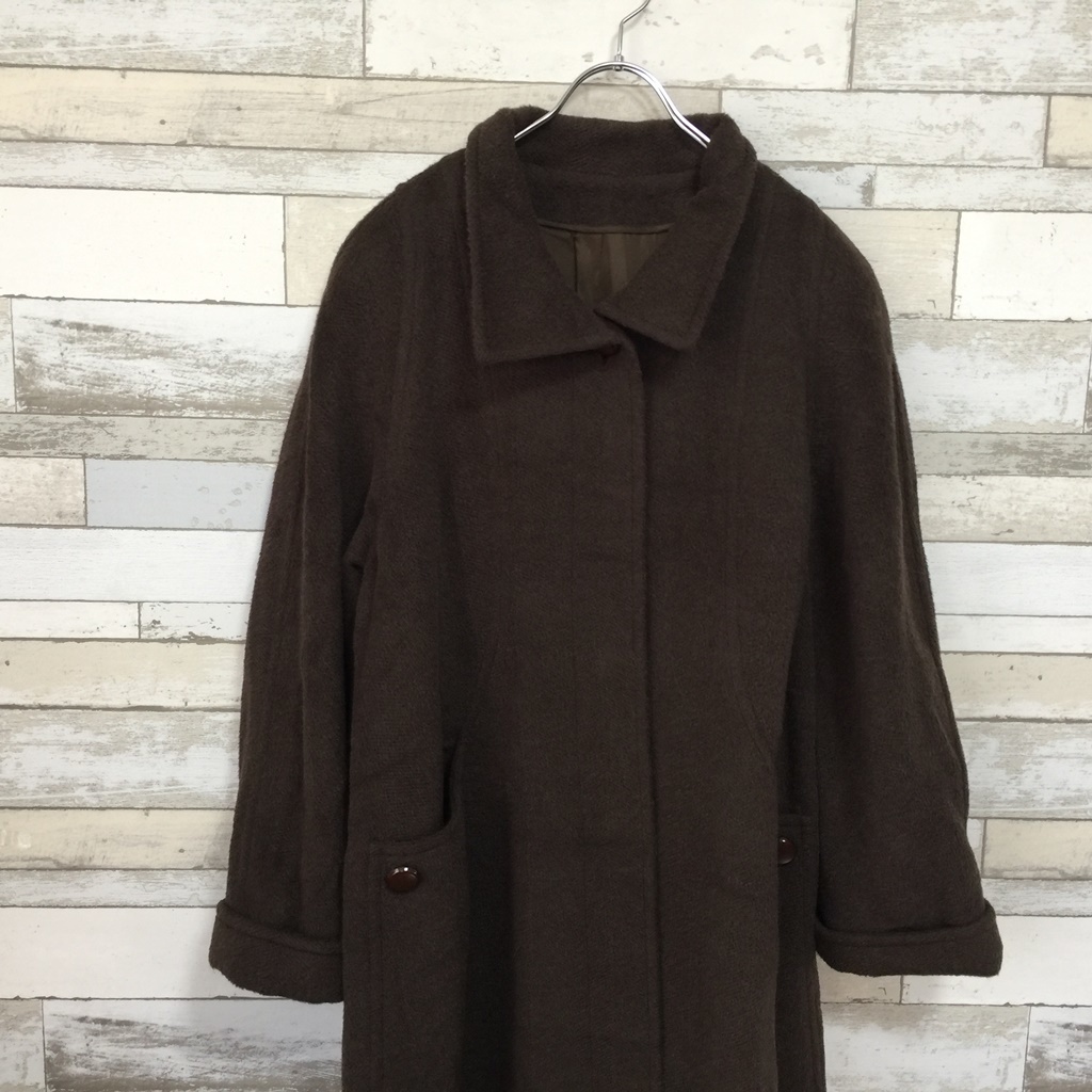 [ популярный ]RECENT PIECE/re цент деталь альпака пальто с отложным воротником Brown размер 11BR женский /3268